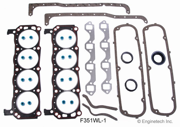 Enginetech F351WL-1 Engine Full Gasket Set for Ford Cars and Trucks