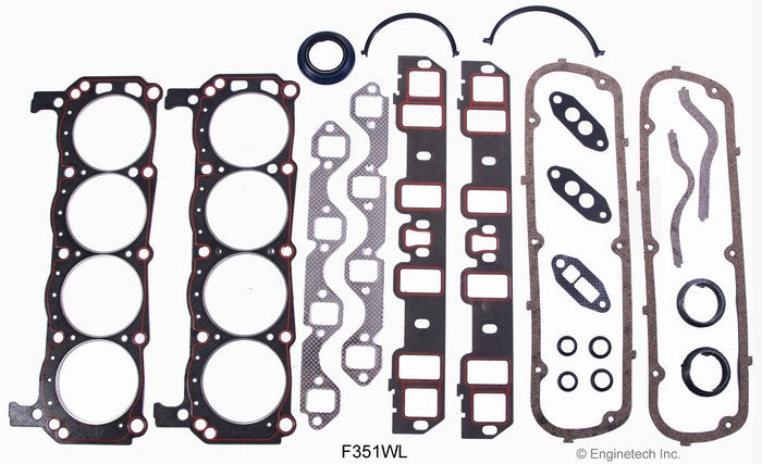 Enginetech F351WL Rebuilders Engine Full Gasket Set for Ford Cars and Trucks