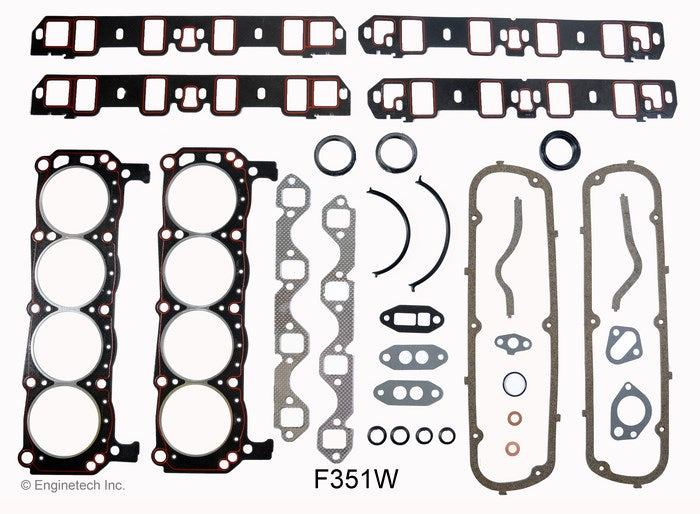 Enginetech F351W Rebuilders Engine Full Gasket Set for Ford Cars and Trucks