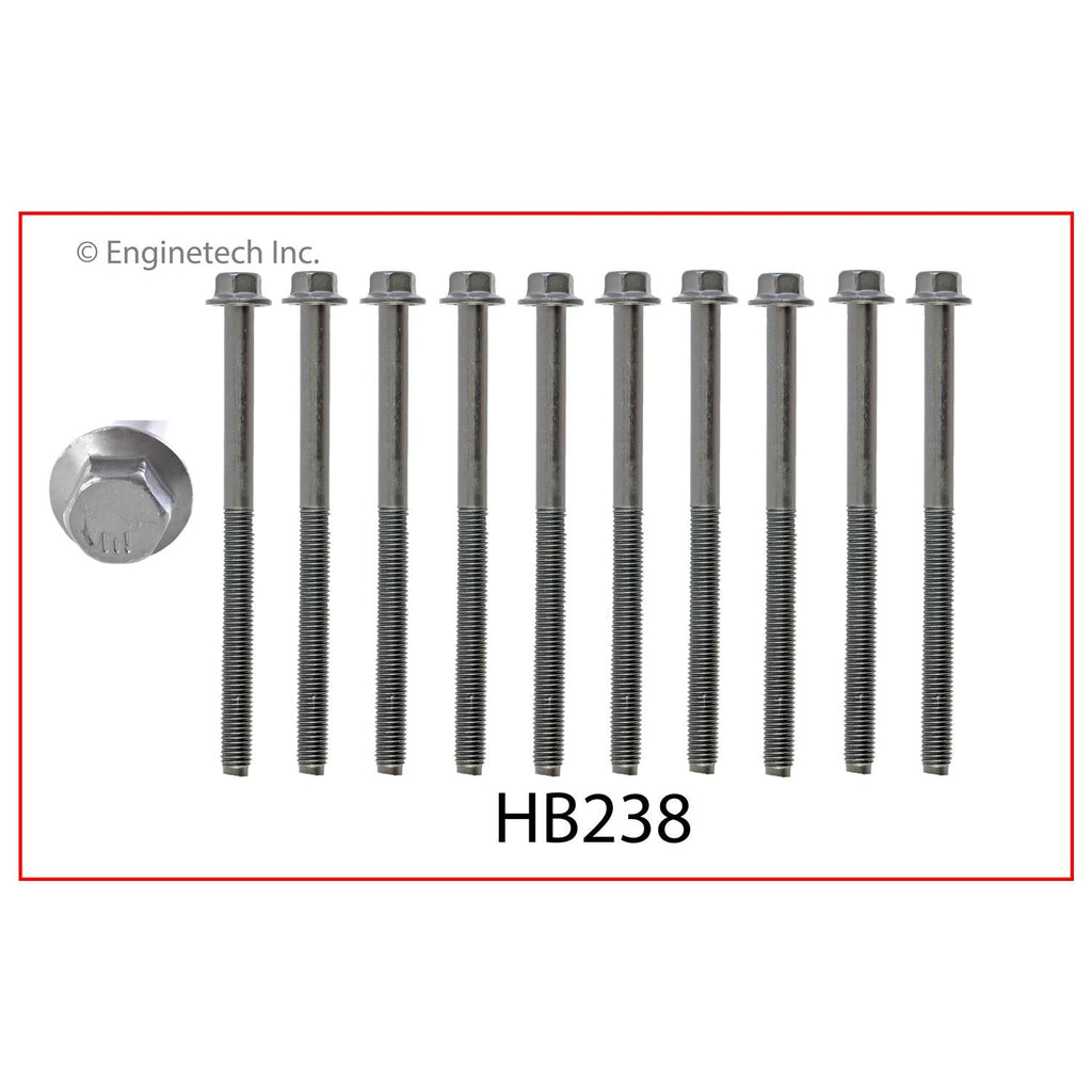 Enginetech F365HS-BWB Engine Cylinder Head Gasket Set for Ford Cars and Trucks with Head Bolts