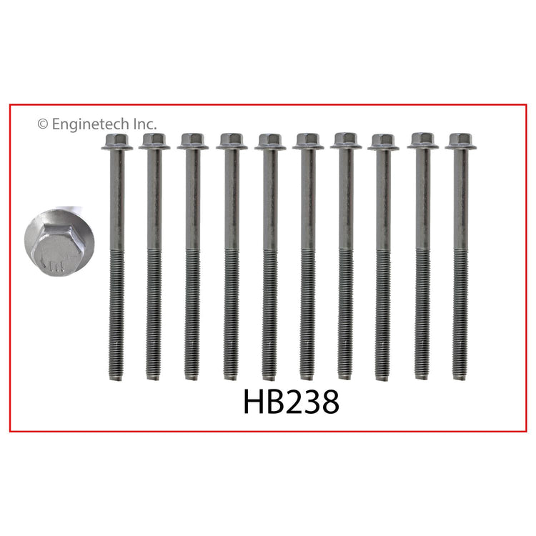 Enginetech F365HS-BWB Engine Cylinder Head Gasket Set for Ford Cars and Trucks with Head Bolts