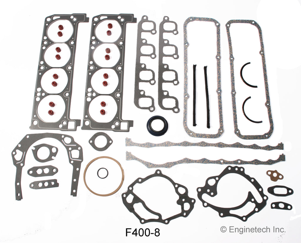 Enginetech F400-8 Engine Full Gasket Set for Ford Cars and Trucks