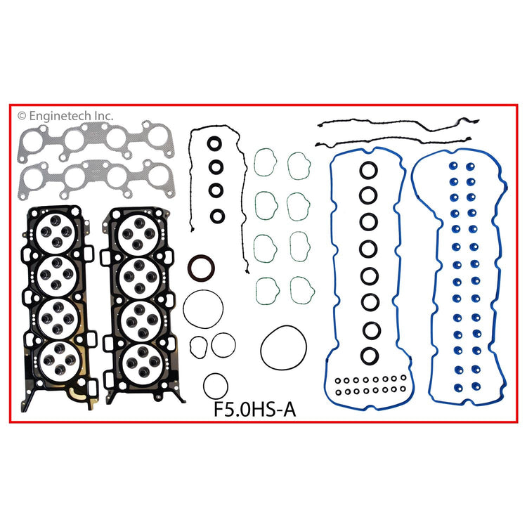 Enginetech F5.0HS-AAWB Engine Cylinder Head Gasket Set for Ford Cars and Trucks with Head Bolts