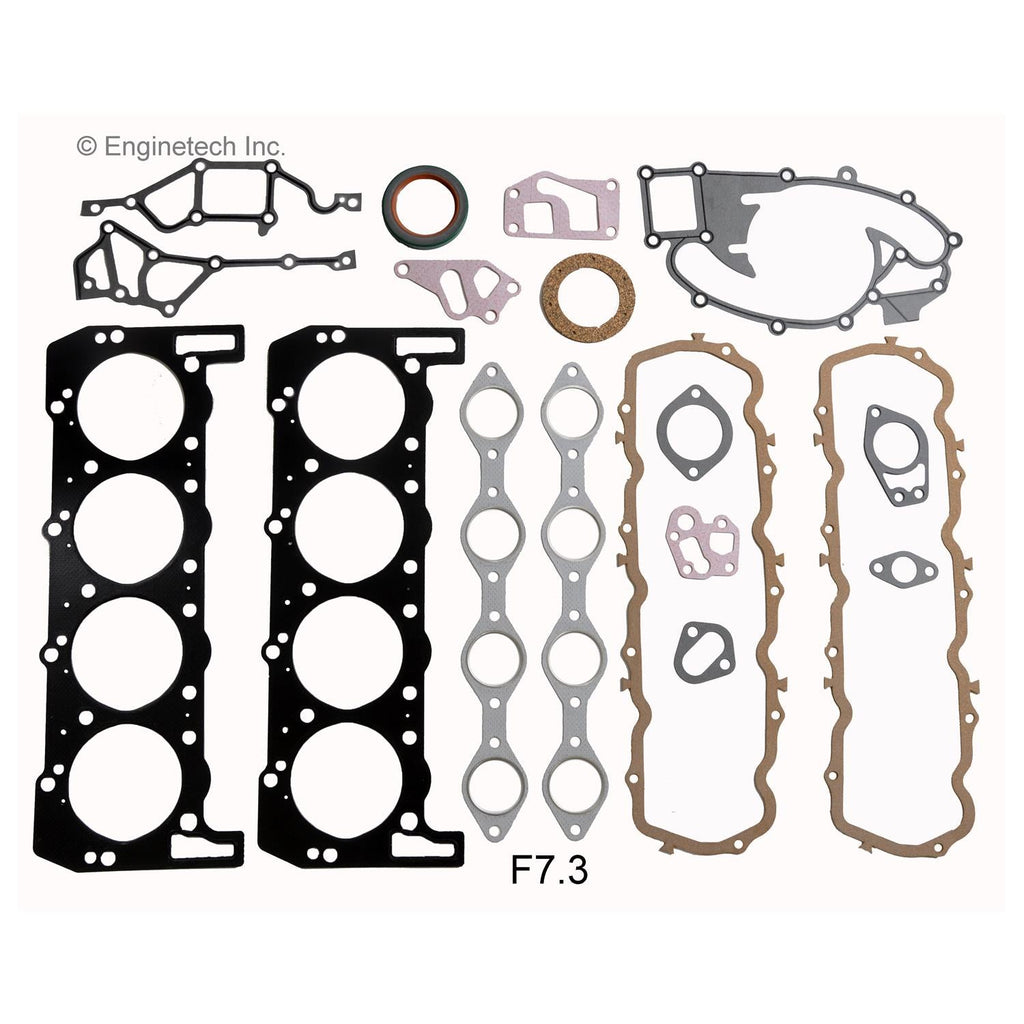Enginetech F7.3 Rebuilders Engine Full Gasket Set for Ford Cars and Trucks