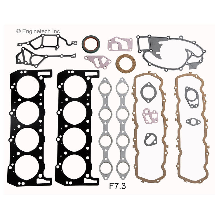 Enginetech F7.3 Rebuilders Engine Full Gasket Set for Ford Cars and Trucks