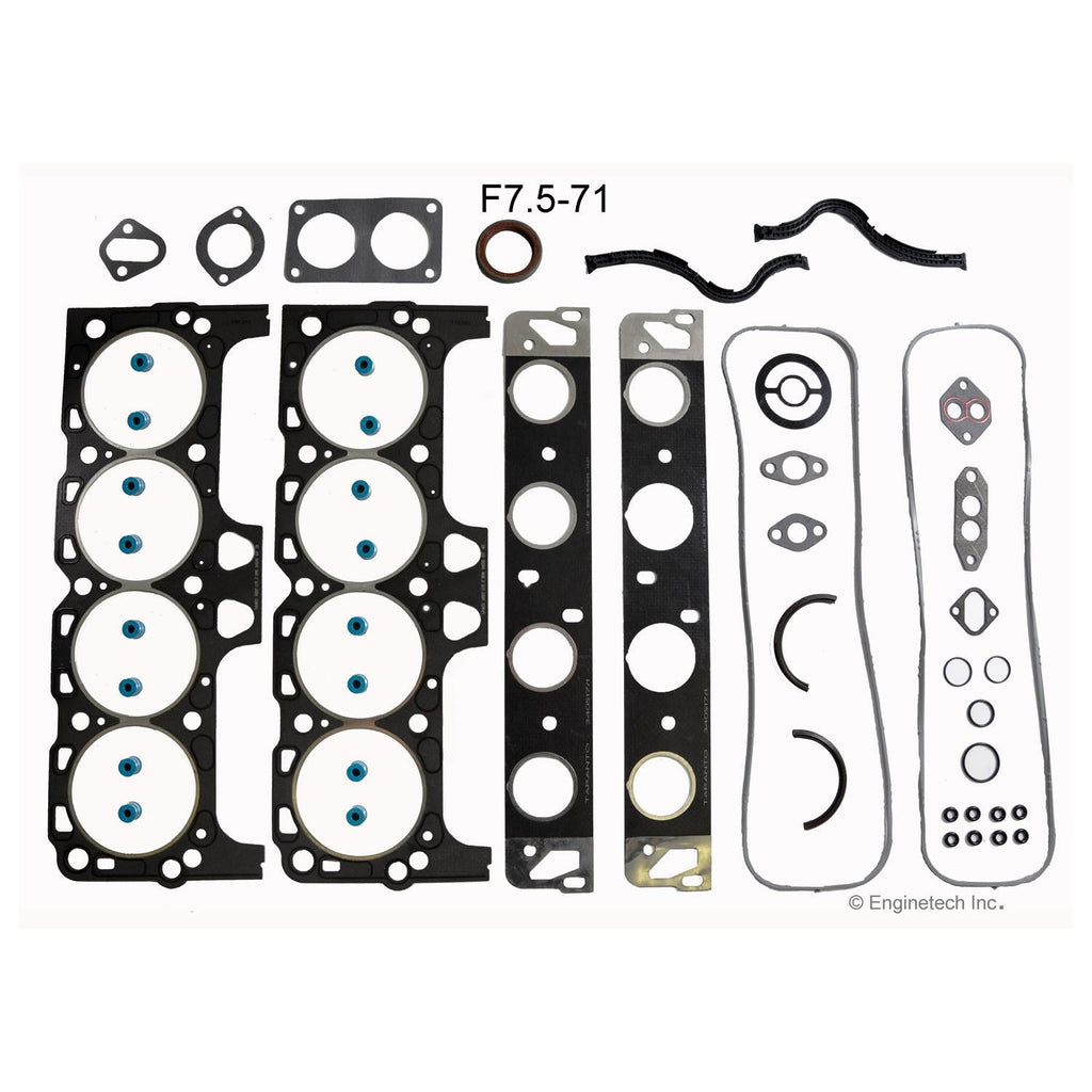 Enginetech F7.5-71 Engine Full Gasket Set for Ford Cars and Trucks