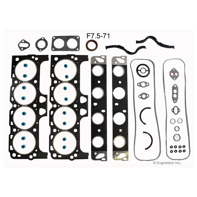 Enginetech F7.5-71 Engine Full Gasket Set for Ford Cars and Trucks
