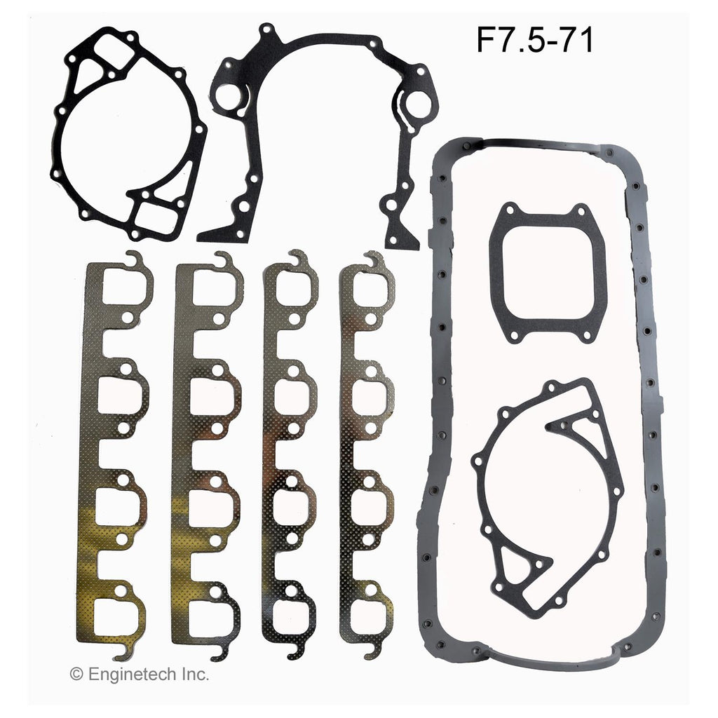 Enginetech F7.5-71 Engine Full Gasket Set for Ford Cars and Trucks
