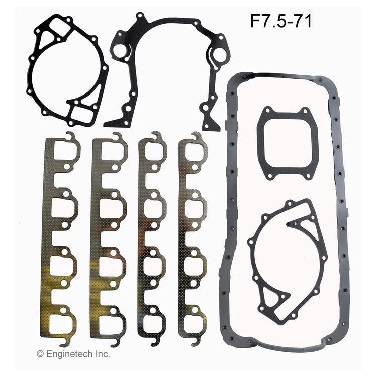 Enginetech F7.5-71 Engine Full Gasket Set for Ford Cars and Trucks