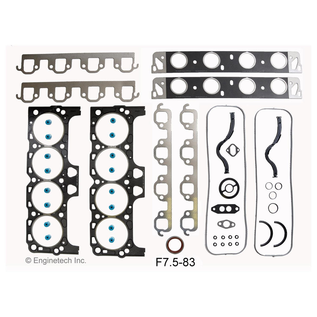 Enginetech F7.5-83 Engine Full Gasket Set for Ford F-250 and F-350 (1988-1992)