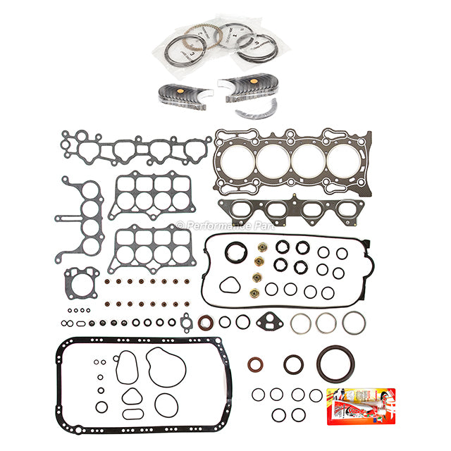 Full Gasket Set Bearings Rings Fit 1990-1995 Honda 2.2L
