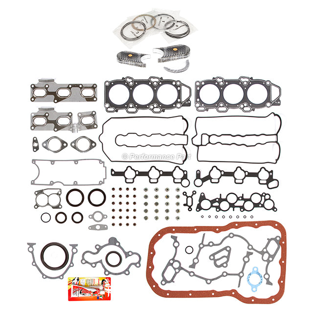 Full Gasket Set Bearings Rings Fit 1990-1991 Mazda 929 3.0L