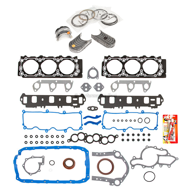 Full Gasket Set Bearings Rings Fit 91-95 Mercury Ford 3.0 OHV