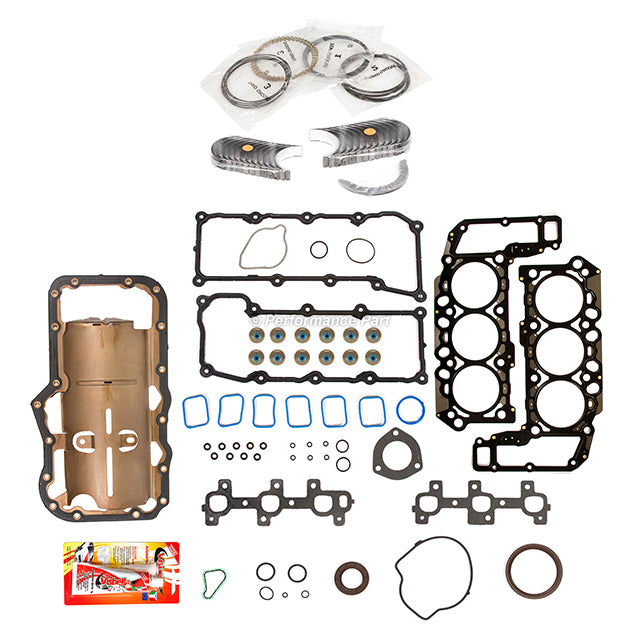 Full Gasket Set Bearings Rings Fit 2004 Dodge Dakota 3.7 SOHC