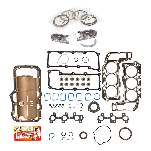 Full Gasket Set Bearings Rings Fit 2004 Dodge Dakota 3.7L SOHC