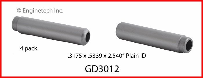 Enginetech GD3012 Engine Valve Guide 4 Pack for Ford Focus and Escort