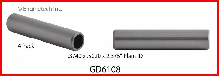 Enginetech GD6108 Engine Valve Guide 4 Pack – High-Quality Iron Valve Guides for Reliable Valve Train Support