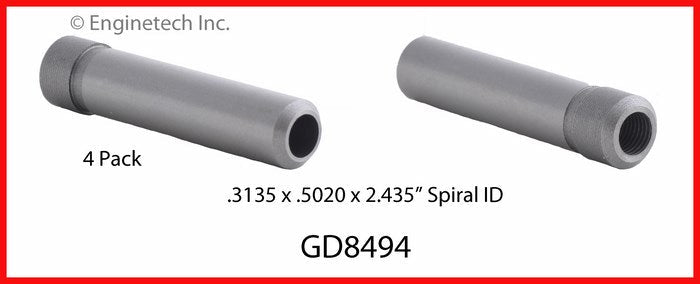 Enginetech GD8494 Engine Valve Guide Set – Iron, Spiral ID Finish for Dodge Trucks