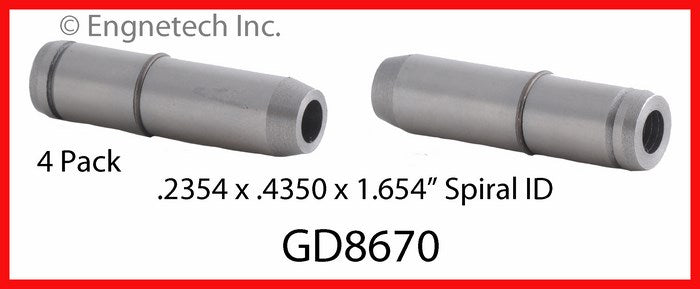 Enginetech GD8670 Engine Valve Guide 4 Pack for Buick and Chevrolet Models