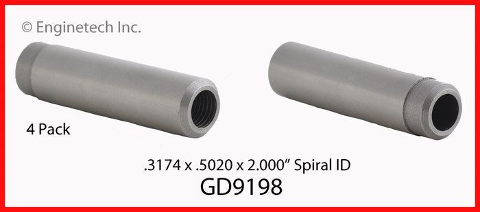 Enginetech GD9198 Engine Valve Guide 4 Pack for Ford, Mercury, Mazda Vehicles
