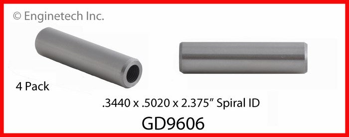 Enginetech GD9606 Engine Valve Guide 4 Pack - Precision Iron Valve Guides for Domestic and Import Engines