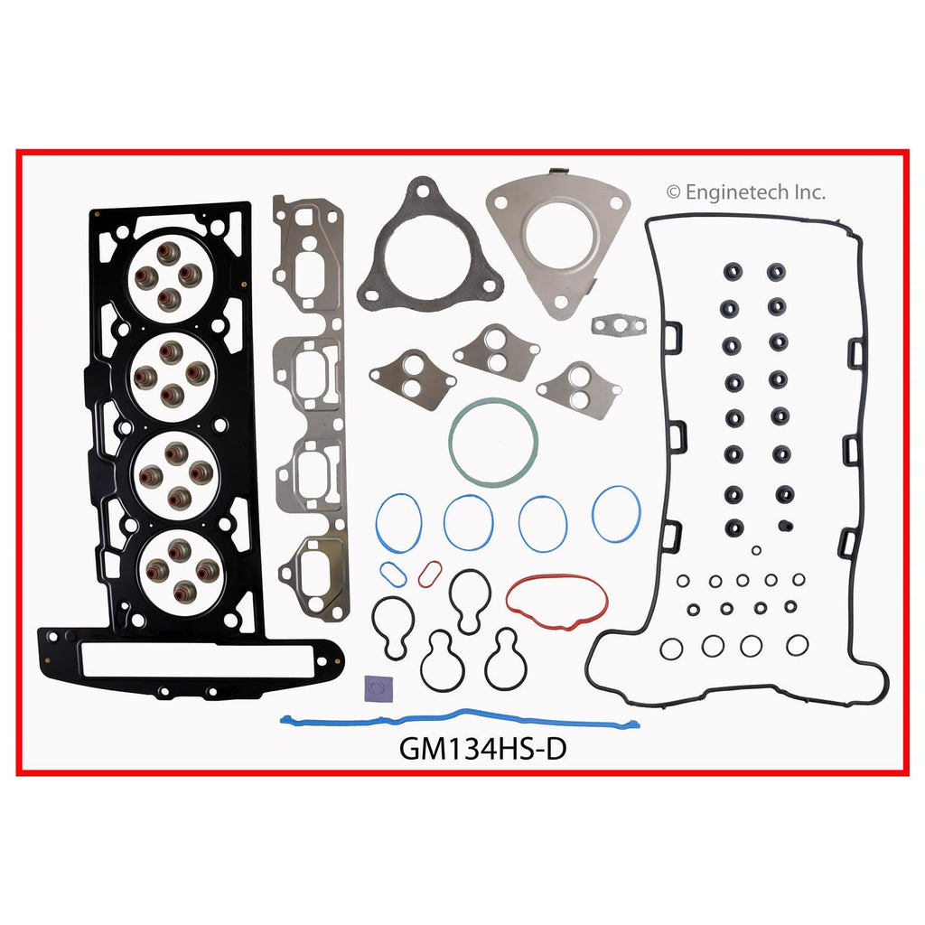 Enginetech GM134HS-DWB Engine Cylinder Head Gasket Set for GMC and Chevrolet Vehicles with Head Bolts