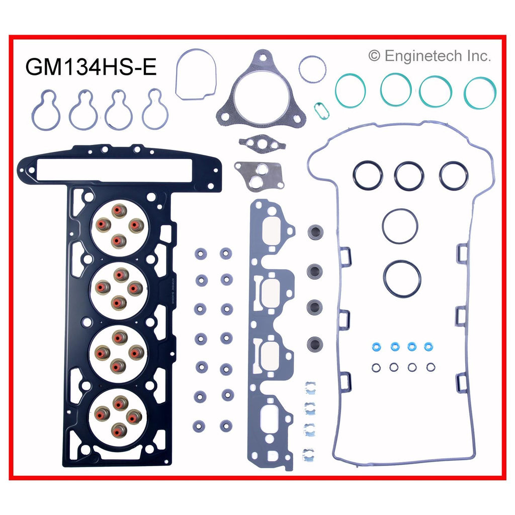 Enginetech GM134HS-EWB Engine Cylinder Head Gasket Set for Chevrolet Cobalt and GMC Vehicles with Head Bolts