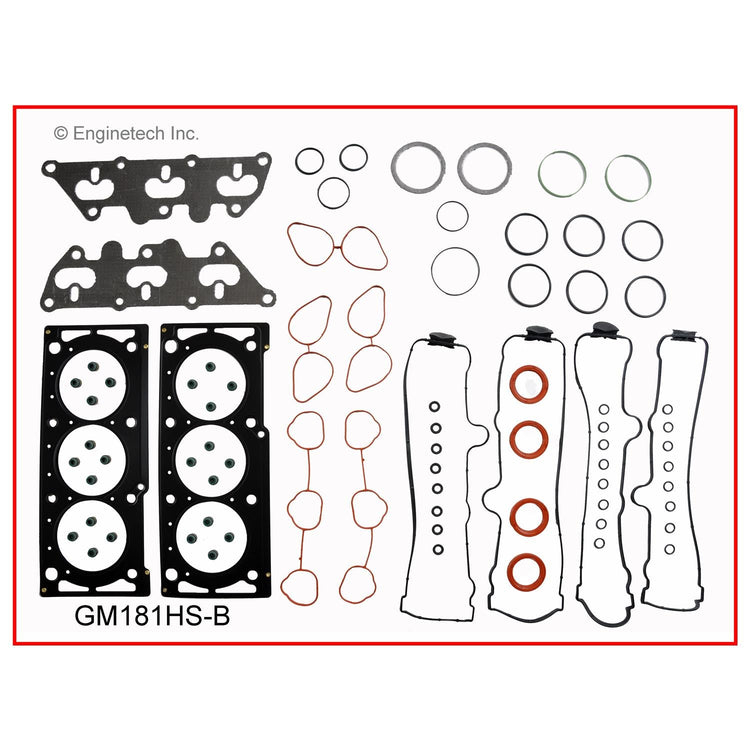 Enginetech GM181HS-BWB Engine Cylinder Head Gasket Set for GMC and Chevrolet Cars and Trucks with Head Bolts