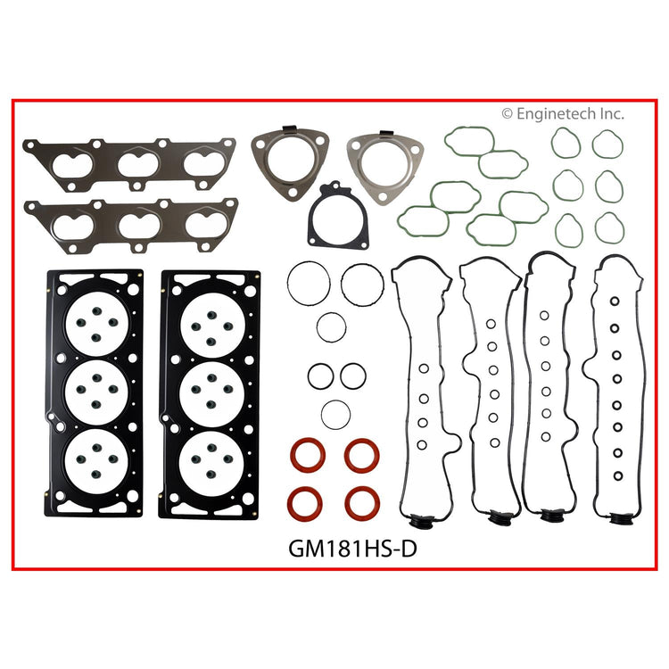 Enginetech GM181HS-DWB Engine Cylinder Head Gasket Set for GMC and Chevrolet Cars and Trucks with Head Bolts