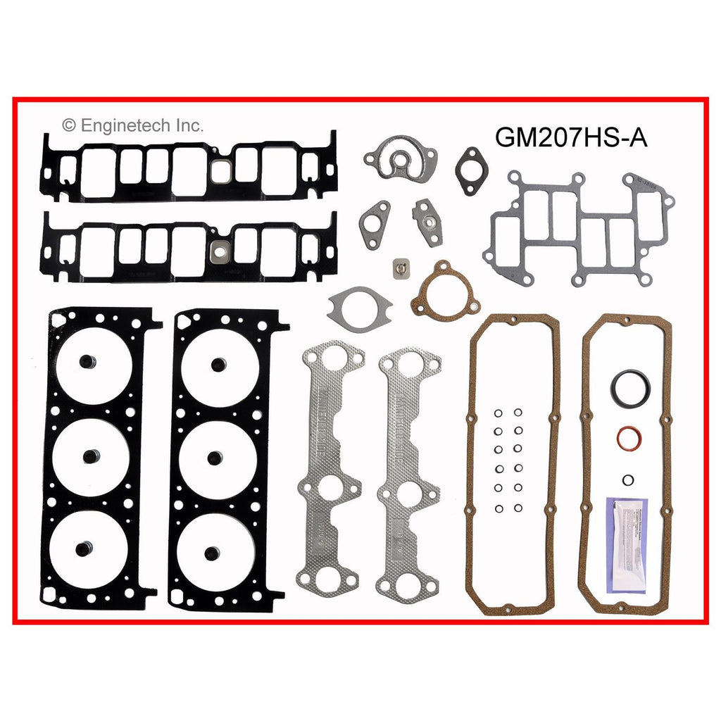 Enginetech GM207HS-AWB Engine Cylinder Head Gasket Set for GMC and Chevrolet Vehicles with Head Bolts