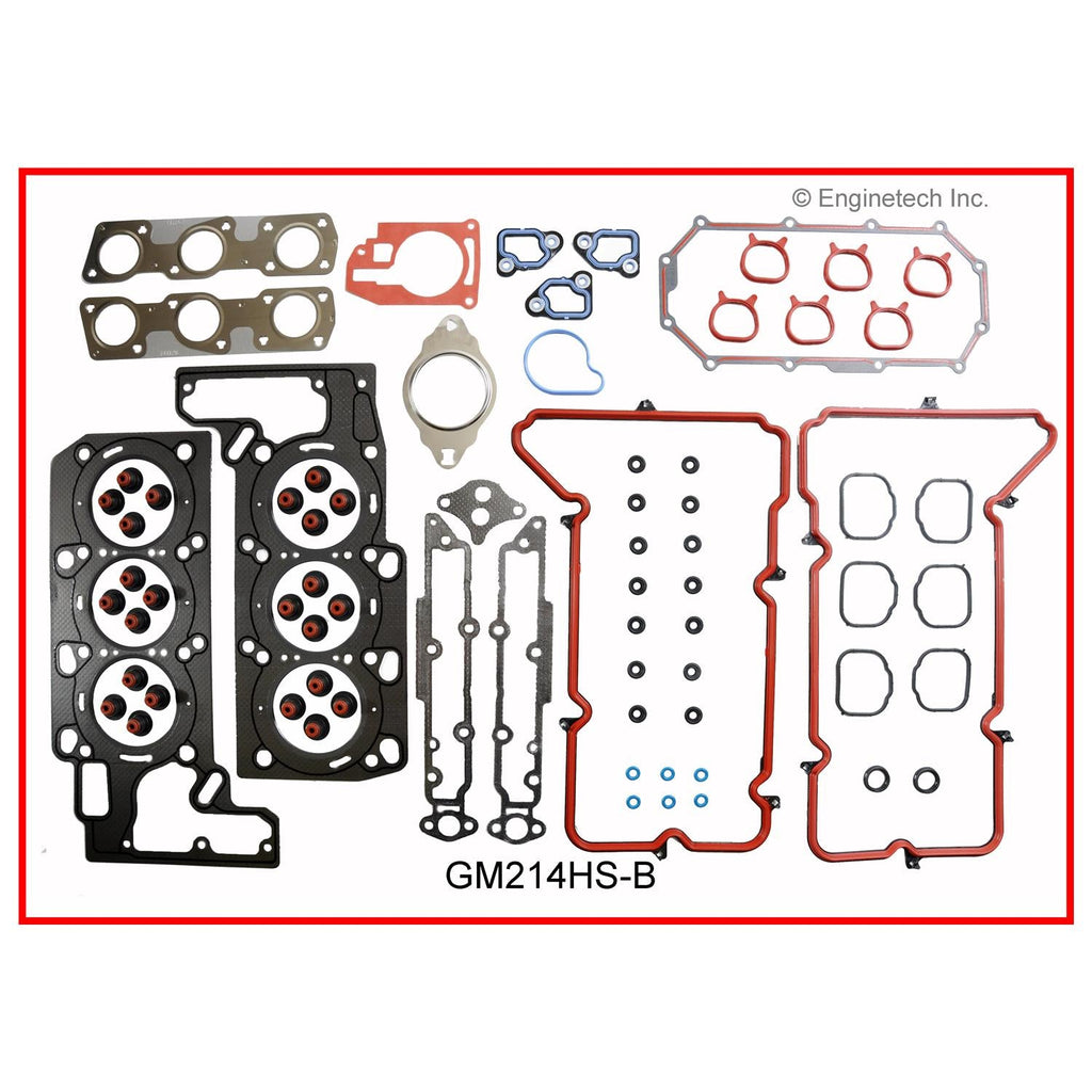 Enginetech GM214HS-BWB Engine Cylinder Head Gasket Set for GMC and Chevrolet Cars and Trucks with Head Bolts