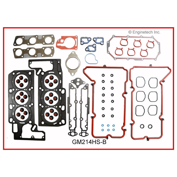 Enginetech GM214HS-BWB Engine Cylinder Head Gasket Set for GMC and Chevrolet Cars and Trucks with Head Bolts