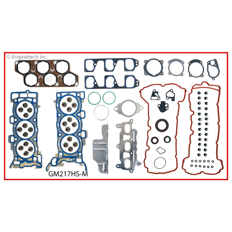 Enginetech GM217HS-MWB Engine Cylinder Head Gasket Set for GMC and Chevrolet Cars and Trucks with Head Bolts