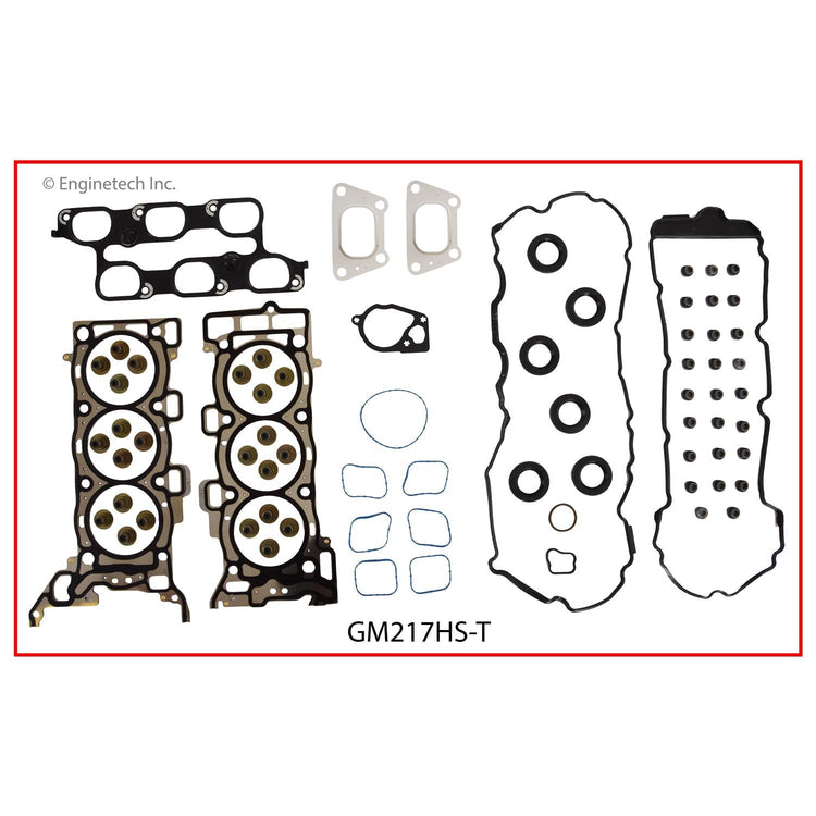 Enginetech GM217HS-TWB Engine Cylinder Head Gasket Set for GMC and Chevrolet Vehicles with Head Bolts