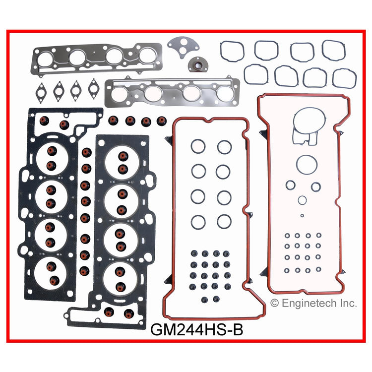 Enginetech GM244HS-BWB Engine Cylinder Head Gasket Set for GMC and Chevrolet Vehicles with Head Bolts