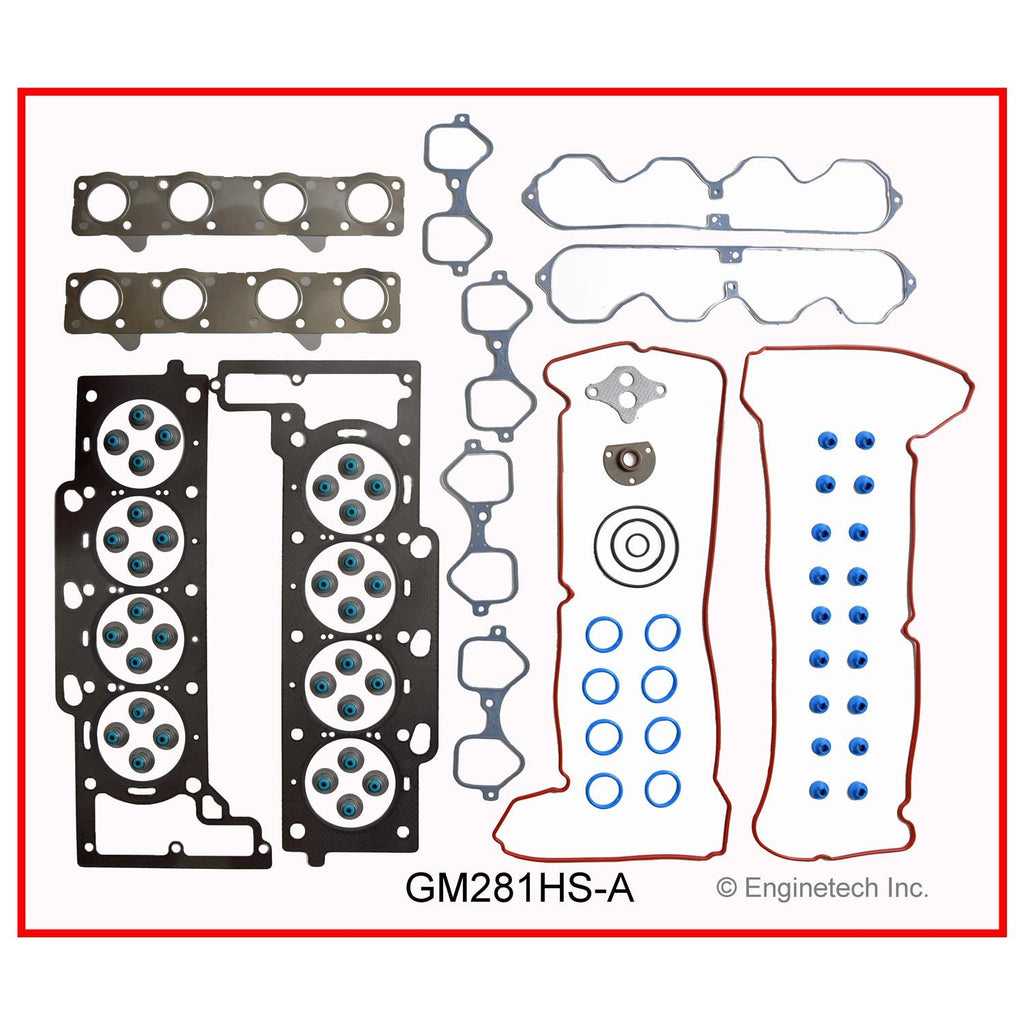 Enginetech GM281HS-A Engine Cylinder Head Gasket Set for GMC and Chevrolet Cars and Trucks