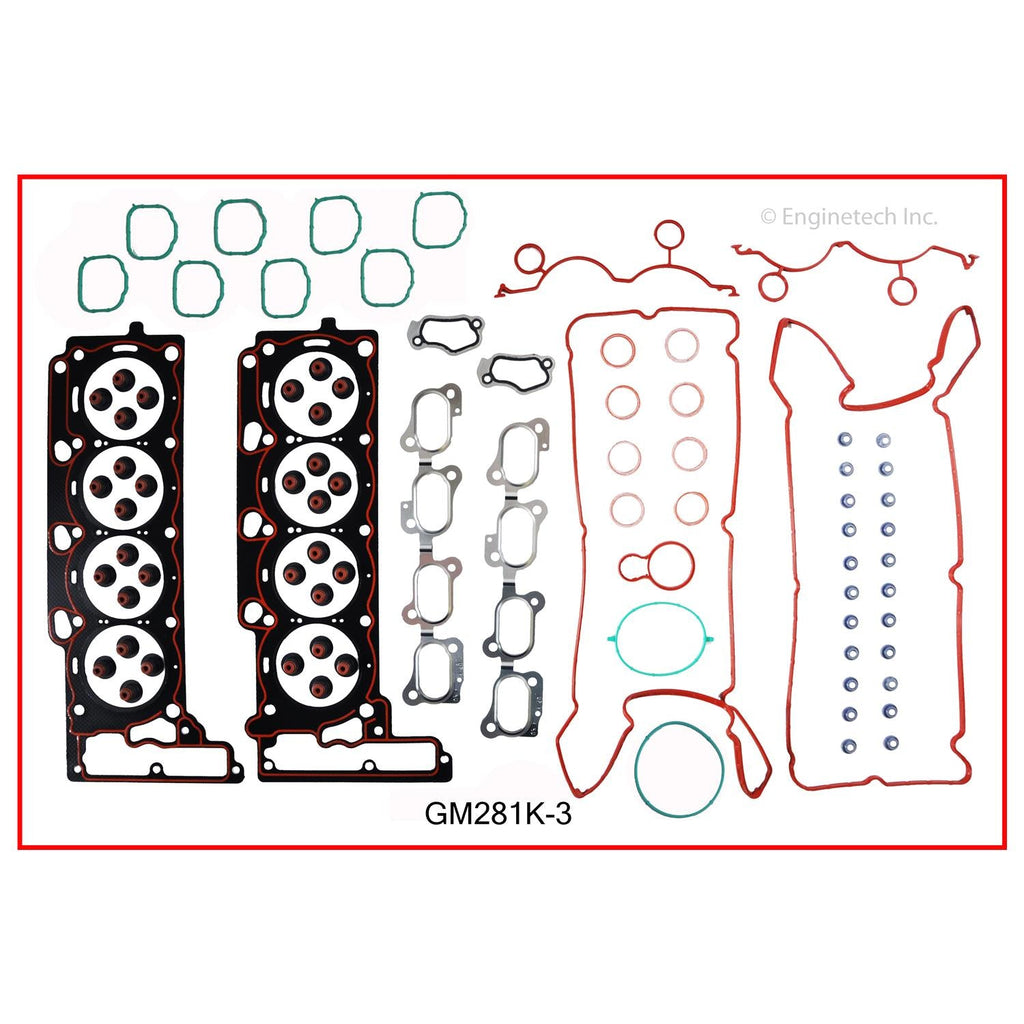 Enginetech GM281K-3 Engine Full Gasket Set for GMC and Chevrolet Cars and Trucks