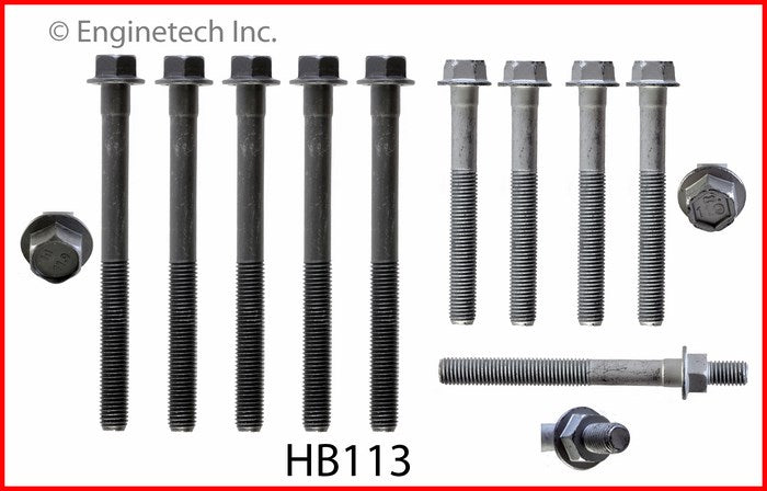 Enginetech HB113 Engine Head Bolt Set for Chevrolet 1990-1992 - One Cylinder