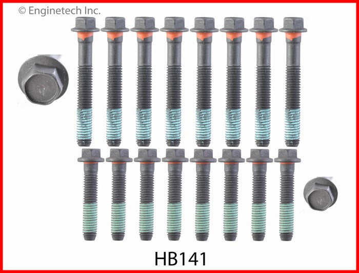 Enginetech HB141 Engine Head Bolt Set for One Cylinder – Compatible with Buick, Chevrolet, and Pontiac Models