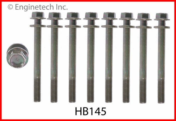 Enginetech HB145 Engine Head Bolt Set for 1 Cylinder – Compatible with Chevrolet and Geo Metro