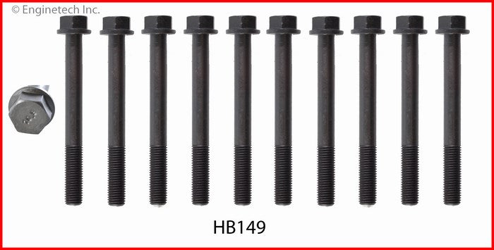 Enginetech HB149 Engine Head Bolt Set for Mazda 626 and B2000 Models
