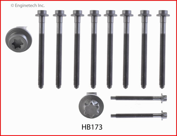 Enginetech HB173 Engine Head Bolt Set for One Cylinder - Compatible with Ford, Mazda, and Mercury Vehicles
