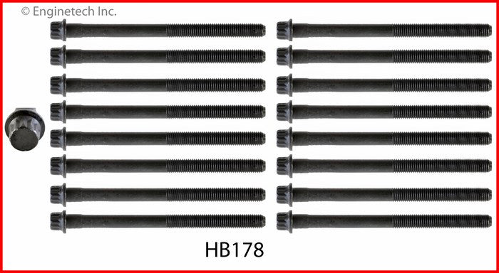 Enginetech HB178 Engine Head Bolt Set for Hyundai and Kia Models
