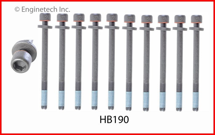 Enginetech HB190 Engine Head Bolt Set for Cadillac 1993-1999 - One Cylinder