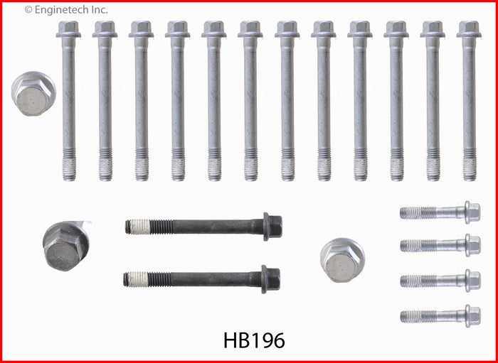Enginetech HB196 Engine Head Bolt Set for One Cylinder - Compatible with Chevy Silverado and GMC Sierra 2004-2007