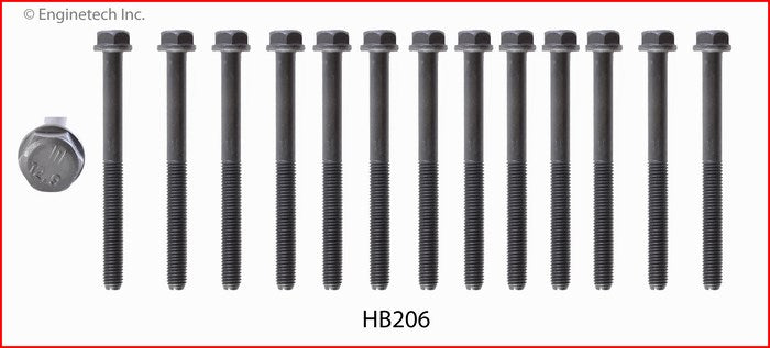 Enginetech HB206 Engine Head Bolt Set for One Cylinder – Compatible with 2004-2017 Ram and Dodge Ram Trucks