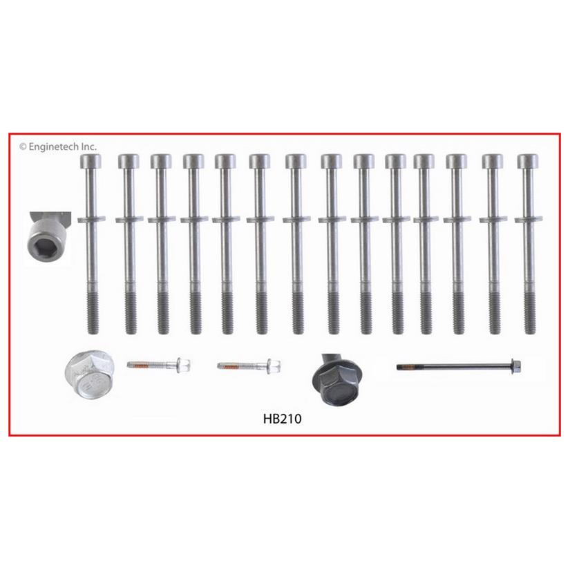Enginetech HB210 Engine Head Bolt Set for One Cylinder - Compatible with 2002-2006 GMC Envoy XL and More