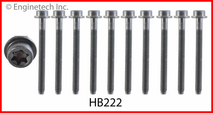 Enginetech HB222 Engine Head Bolt Set for One Cylinder - Ford and Mazda Compatibility