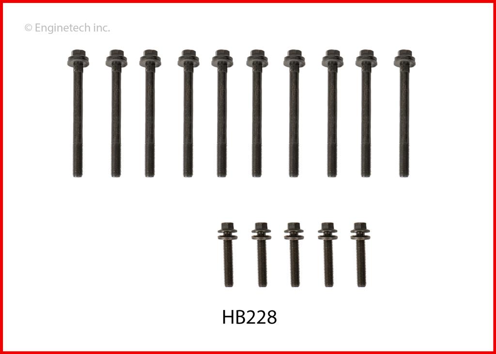 Enginetech HB228 Engine Head Bolt Set for Chrysler, Dodge, Jeep, Ram (One Cylinder)