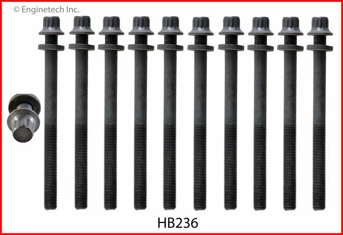Enginetech HB236 Engine Head Bolt Set for Kia Spectra and Sephia